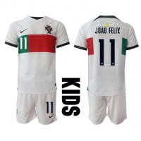 Otroški Nogometni dresi Portugalska Joao Felix #11 Gostujoči SP 2022 Kratek Rokav (+ Kratke hlače)